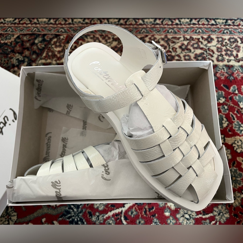 L’Intervalle White gladiator sandals